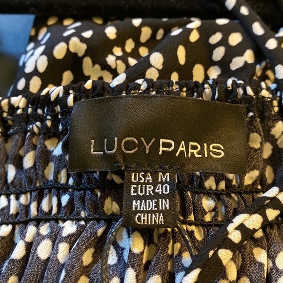 REDUCED Lucy Paris Gathered Floral Print Dress Sz M NWT - Picture 4 of 5